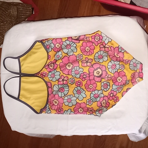 Floral One Piece Bathing Swim Suit Size 10/12 - Picture 3 of 6